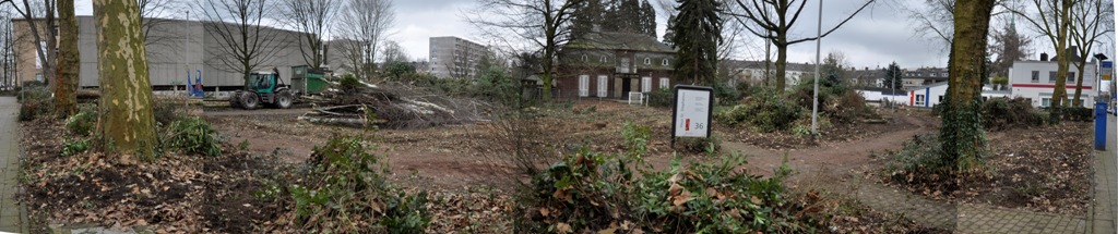 Hugo-Junkers-Park vom Wildwuchs befreit – zur Zeit ein grausiger Anblick