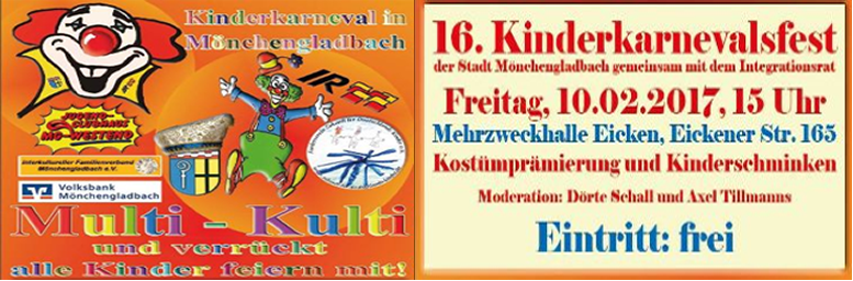 Multikulturelles Kinderkarnevalsfest am 10. Februar in Eicken