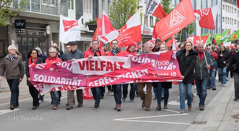 Ruhige Mai-Kundgebung auf dem Rheydter Marktplatz