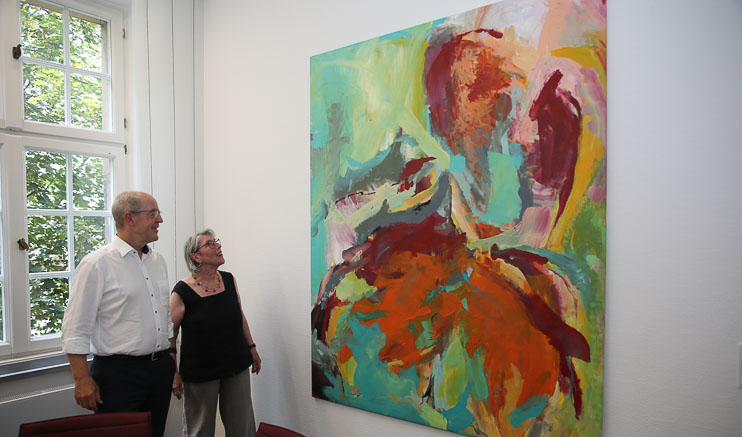 Erstes Wandkunstwerk bei Kunst im Rathaus