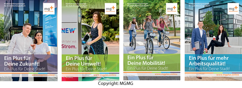 Marketingkampagne zur Stadtentwicklungsstrategie mg+ Wachsende Stadt