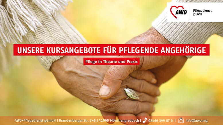 AWO Mönchengladbach bietet kostenlose Kurse für pflegende Angehörige an