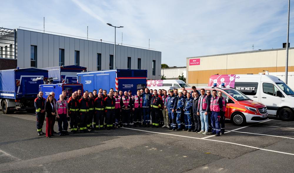 NEW, THW und Feuerwehr trainieren zum Schutz der regionalen Energieversorgung